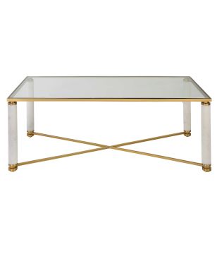 White Pillar Leg Cocktail Table