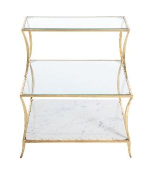 3 Tiered Gold Side Table