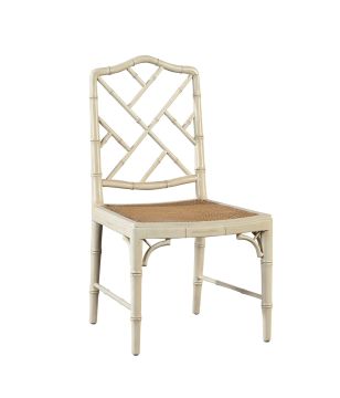 White Faux Bamboo Side Chair