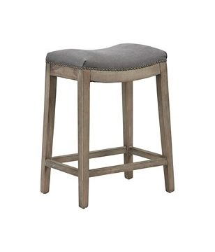 Curved Seat Gray Counter Stool