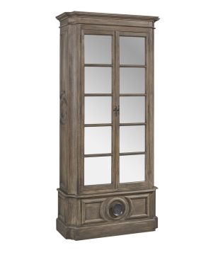 Mahogany Mirrored Door Cabinet