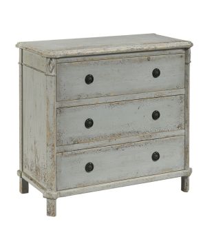 Distressed Gray 3 Door Chest