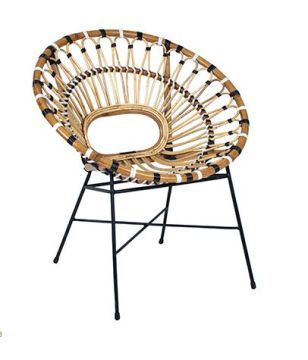 Black & White Rattan Chair
