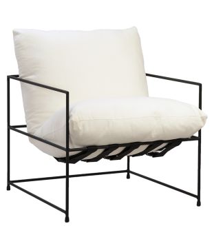 Iron Frame White Accent Chair