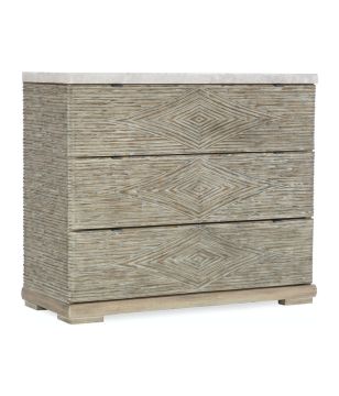 Reeded Marble Top Accent Chest