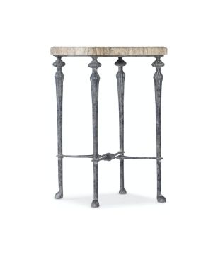 Gray Travertine Side Table