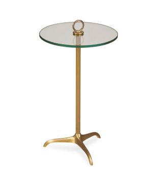 Brass & Glass Round Side Table