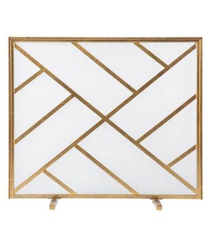 Geometric Gold Fire Screen
