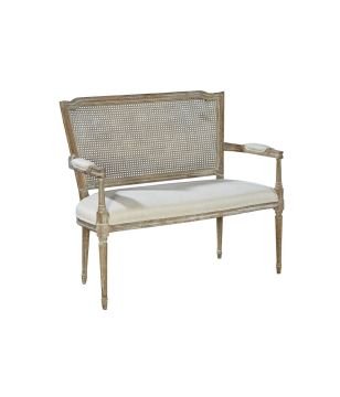 Oak Hand-Caned Back Bench