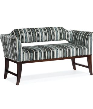 Blue Pattern Upholstered Bench