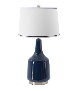 Glossy Blue Bottle Table Lamp