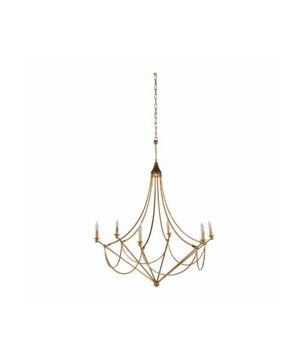 Sweeping Gold Metal Chandelier