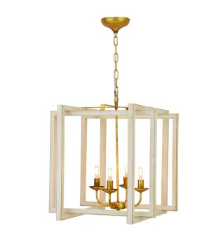 White/Gold 4 Light Lantern
