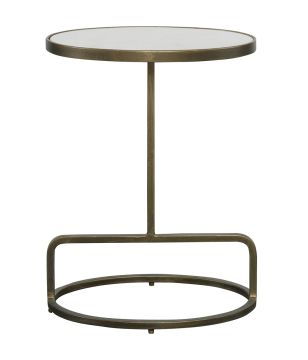 Marble & Gold Oval Accent Table