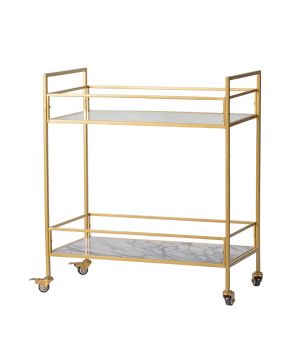 White Marble & Gold Bar Cart