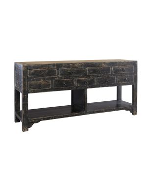 9 Drawer Black Sideboard