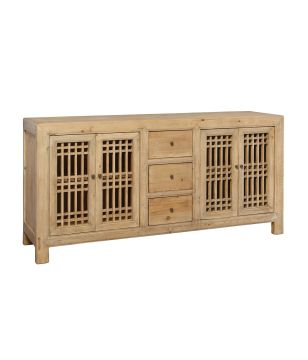 Geometric Wood Sideboard