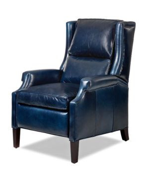 Blue Leather Greyson Recliner