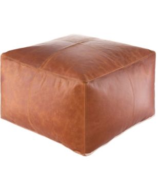 Brown Leather Ottoman