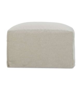Pearl Slipcovered Lilah Ottoman