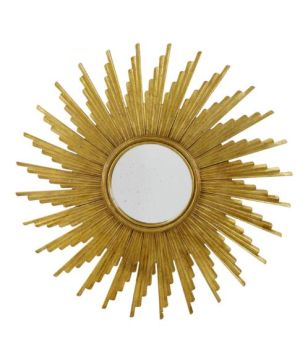 Gold Leaf Round Mirror
