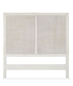 White Wood Cane King Bed