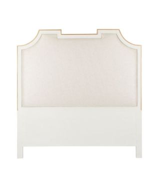 White & Gold King Headboard