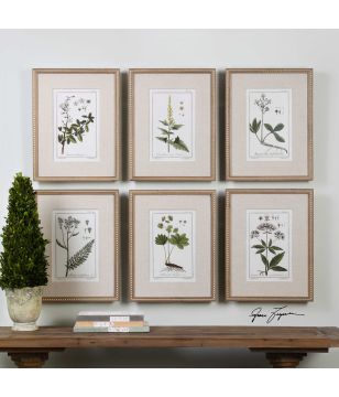 Botanical on Textured Linen Mat