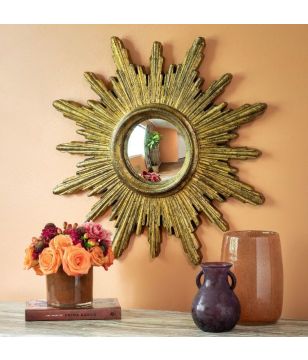 Decorative Gold Sunburst Mirror
