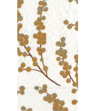 Berry Branches White/Gold Guest