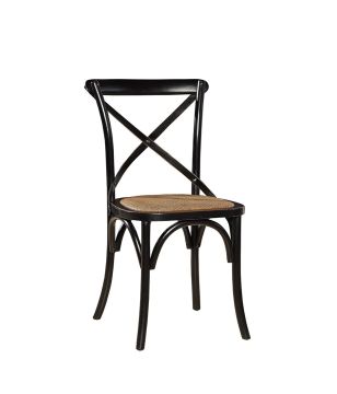 Black Rattan Seat Dining Chair