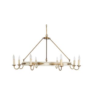 8-Light Round White Chandelier