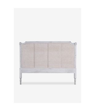 White Cane King Headboard