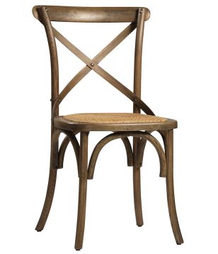 Weathered Oak "X" Back Diner