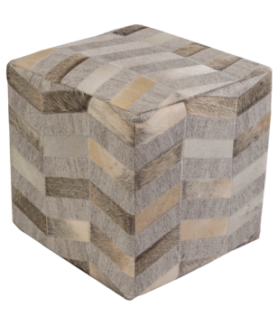 Hair on Hide Chevron Floor Pouf