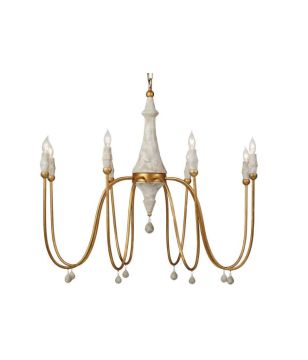 Small Gold & Ivory Chandelier