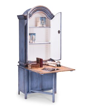 Blue Painted Writing Cabinet