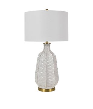 White and Gold Ceramic Lamp