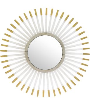 Lucite & Brass Sunburst Mirror