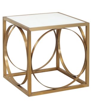 Gold Circle Side Table