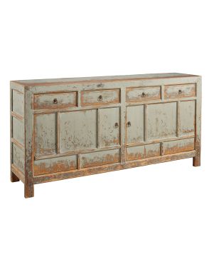 Distressed Gray Blue Sideboard