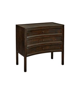 Wood Concave 3 Drawer Chest