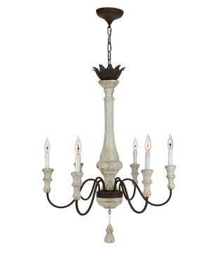 Iron and Wood Chandelier