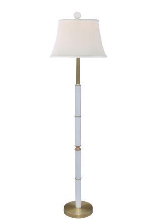 White Jade & Brass Floor Lamp