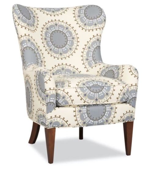 Blue Floral Nikko Wing Chair