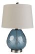 Faceted Sky Blue Glass Lamp