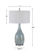 Coastal Style Aqua Crackle Lamp