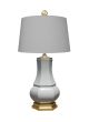 Grey Porcelain Gilded Base Lamp