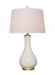 Gilded Base Dove White Lamp