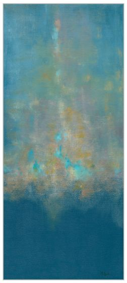 Blue Abstract Art with Gold 1
